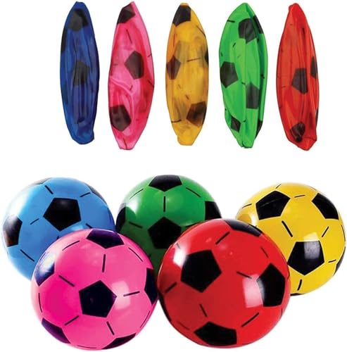 SHATCHI PVC-Kunststoff-Fußball 21,6 cm für Kinder, aufblasbarer Strandball, Fußball, leichte Bälle für drinnen und draußen, Spielen, Partytütenfüller, unaufgepumpt, 10 Stück von SHATCHI