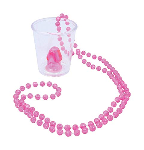 Shatchi 11602-6 x Willy Schnapsglas mit rosa Halskette, für Mädchen zum Ausgehen, Junggesellinnenabschied, Party-Accessoires, Einheitsgröße von SHATCHI