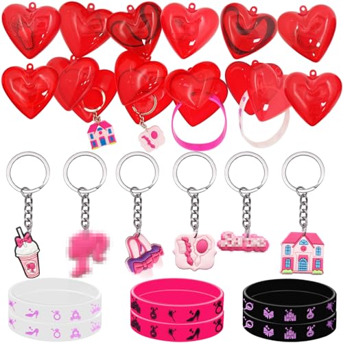 Valentinstag Geschenk für Kinder 12 Stück, Valentinstag Geschenk Mädchen mit Armbänder und Schlüsselanhänger, Valentinstags Partygeschenke, Tauschgeschenk für Jungen und Mädchen von SHAWINKLE