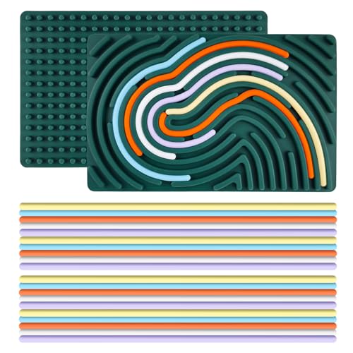 SHBAOCH Sensorik Activity Board, Sensorische Aktivität Brett, Silikon Fidget Spielzeug für Kinder ab 3 Jahr, Doppelseitiges Ruhiges Reise Spielzeug mit 20 Schnüren für Autismus ADHD Angst SHBAOCH Sensorik Activity Board, Sensorische Aktivität Brett, Silikon Fidget Spielzeug für Kinder ab 3 Jahr, Doppelseitiges Ruhiges Reise Spielzeug mit 20 Schnüren für Autismus ADHD Angst von SHBAOCH