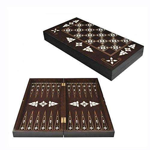 SHENLIJUAN Pearl beschichtete anatolische Luxus hochwertiger holzklapper großer Backgammon-Schach-Set-Checker Entwürfe türkisches Brettspiel-Geschenk von SHENLIJUAN