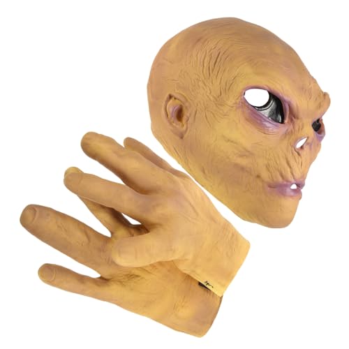 SHERCHPRY 1 Satz Alien-horror-geister- -kapuze Zombie-maske Alien-kostüm Außerirdischer Alien-maske Für Erwachsene Vogelscheuche Maskenkostüme Alien-handschuhe Gasmaske Emulsion von SHERCHPRY