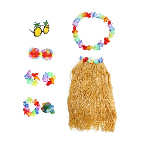 SHERCHPRY 1 Satz Ananas Brille Hula Rock hawaii hawaii outfit strandbekleidung Luau-Gras-Röcke Performance-Blattkleid einzigartige Tanzrequisiten Cosplay -Accessoires Stoff von SHERCHPRY