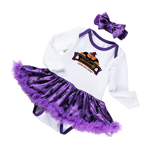 SHERCHPRY 1 Satz Langärmliges Stramplerkleid Halloween- -outfits Strampler Für Babys Halloween-spielanzug Halloween Strampler Stirnband -halloween-outfit Mädchenkostüme Baumwolle von SHERCHPRY