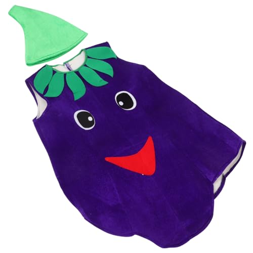 SHERCHPRY 1 Satz Schwamm-Auberginen-Kostüm Erbsenkostüm Cosplay Paillette Karotte Kostüm Apfel Kostüm kinderkleidung kinderparty Kinderkostüm Requisite Aubergine Kostüm Requisite Vinylon von SHERCHPRY