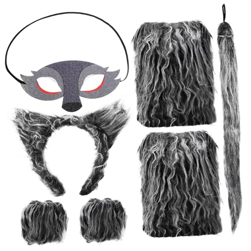 SHERCHPRY 1 Satz Wolfsohren Gesetzt Fuchs-katze-hunde-ohr-stirnband Ratte Fellohren Stirnband Fuchsohren Und Haube Kostüm Ohren Kostüm Geweih Wolf Cosplay Kostümkleid Reh Garn von SHERCHPRY