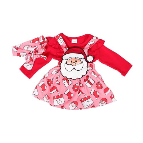 SHERCHPRY 1 Set Baby-weihnachts-overall-kleidung Für 0–3 Monate Neugeborene Mädchen-outfits, Herbst-winter-baby-weihnachtskleid, Baby-strampler Und Hosenträger-rock-set von SHERCHPRY