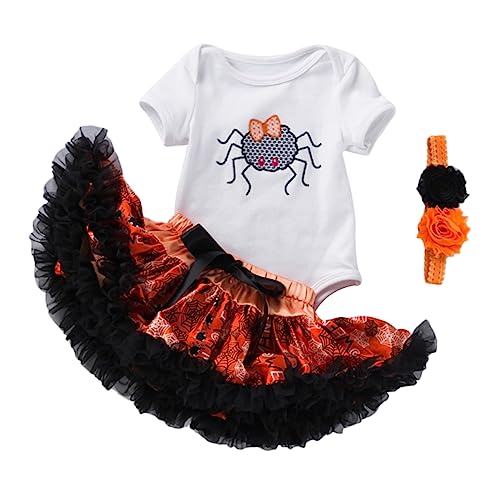 SHERCHPRY 1 Set Halloween Anzug Halloween Kostüm Rock Halloween Haarteil Halloween Haarband Mädchen Outfits Halloween Outfit Halloween Strampler Mit Tutu Rockgarn von SHERCHPRY