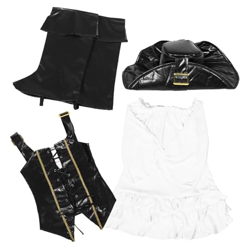 SHERCHPRY 1 Set Halloween-kostüm Für Kleine Mädchen, Piratenkleid, Cosplay, Partyweste, Mädchen, Mittelalterliches Kinder-piratenkostüm, Langärmeliges Gothic-kleid-outfit Für von SHERCHPRY