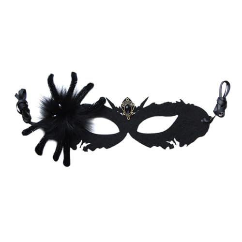 SHERCHPRY 1 Stück Spinnen-Halbgesichtsmaske halloween masken halloweenmaske Halloween-Spinne Halloween-Masken für Tanzparty- Maskerade- für Dame Filzstoff Black von SHERCHPRY