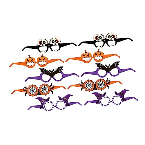 SHERCHPRY 10st Halloween-brille Fledermaus Brille Horror-brille Kürbis-dekor Halloween- Halloween-party-brille Zarte Partybrille Halloween Brillengestell Kostümbrille Brille Für Papier von SHERCHPRY