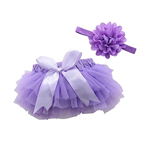 SHERCHPRY 1Stk Babyrock baumwoll putztuch baumwolltücher geburtstagskleid kurze röcke kurzer rock Taillenumfang headband tutu rock Tutu-Rock Kleidungszubehör Rock für Mädchen Violet von SHERCHPRY