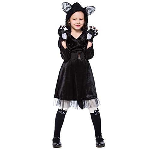 SHERCHPRY 1Stk Katzen-Cosplay-Outfits Katzenkostüme für Kinder Kinderkleidung schwarzes Outfit Outfits für Kinder halloween costume halloween kleidung Cosplay-Kostüm Katze-Cosplay-Kleidung von SHERCHPRY