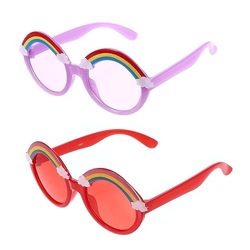 SHERCHPRY 2 Paar Süße Brille Uv-schutz Rollenspiele Für Lustige Brille Neon-accessoires Trendiger Gläser Brille Für Foto Der Kinderparty Funky Stk Rot von SHERCHPRY