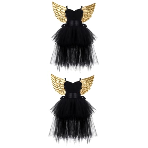 SHERCHPRY 2 Sätze Halloween-tutu-kleideranzug Tüllkleid Für Mädchen Bauschiges Kleid Mädchen Tüllrock Halloweenkostüm Halloweenkleider Für Kinder Tüll-tutu-rock Für Mädchen Cosplay-kleid von SHERCHPRY