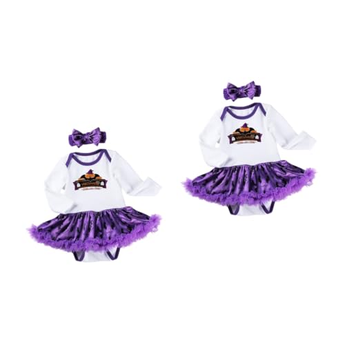 SHERCHPRY 2 Sätze Langärmliges Stramplerkleid Halloween- -Festival-Outfit Gefälligkeiten für die Babyparty Halloween Babykleidung Halloween Strampler Halloween-Babyspielanzug von SHERCHPRY