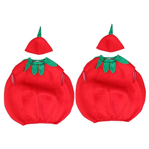 SHERCHPRY 2 Sätze Tomate Kinderkleidung Obstkostüm für Kinder Obstkostüm für Kleinkinder hallowennkostüme kinder faschingskostüme kinder Cosplay-Zubehör für Kinder Unisex-Anziehrequisiten von SHERCHPRY