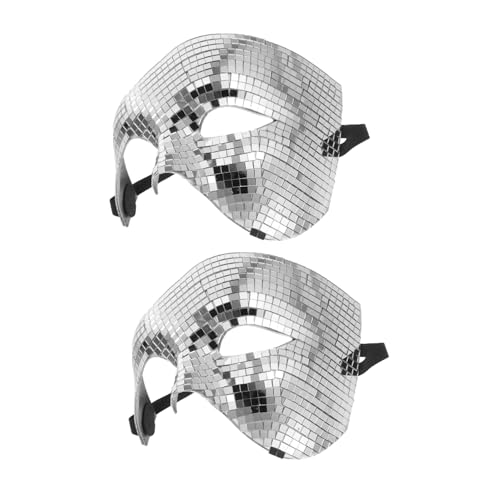 SHERCHPRY 2 Stück Halbgesichtige Glitzer Masquerade Masken für Frauen Reflektierende Discokugel Gesichtsabdeckung Leichte Halloween Karnevals-gesichtsmasken Vielseitige Party-kostüm SHERCHPRY 2 Stück Halbgesichtige Glitzer Masquerade Masken für Frauen Reflektierende Discokugel Gesichtsabdeckung Leichte Halloween Karnevals-gesichtsmasken Vielseitige Party-kostüm von SHERCHPRY