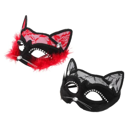 SHERCHPRY 2 Stück Katzengesichtsmaske Maskenmaske Für Maskenparty Weibliche Maske Katzenkostüm Damenmaske Katzen Halloween Maskenmaske Maskerade Maske Für Frauen Polyester SHERCHPRY 2 Stück Katzengesichtsmaske Maskenmaske Für Maskenparty Weibliche Maske Katzenkostüm Damenmaske Katzen Halloween Maskenmaske Maskerade Maske Für Frauen Polyester von SHERCHPRY