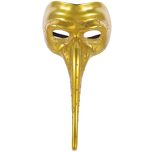 SHERCHPRY 2st Lange Nasenmaske Dekorationen Drachen Halbmasken Maskenstütze Arzt Maske Schwarze Maske Venezianische Langnasenmaske Goldene Maskerademaske Schwarzes Dekor Grusel Plastik von SHERCHPRY