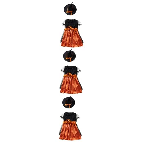 SHERCHPRY 3 Sätze Halloween-Kleider Kinderkleidung halloween theme Halloween-Hexenmütze Halloween-Kostüm-Requisiten Mädchenkleider Rock Halloween-Dekoration Halloween-Party-Kostüm Stoff von SHERCHPRY