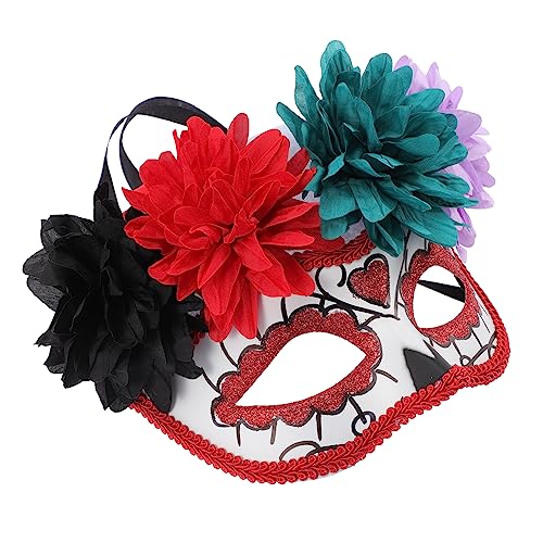 SHERCHPRY 3St Maskerade Maske Tag des toten Blumenschädels Ball-Augen-Abdeckung Maskerade-Maske Tag der toten Blumenschädelmaske tag der toten maske schädelmaske Abschlussball Mexiko Plastik von SHERCHPRY