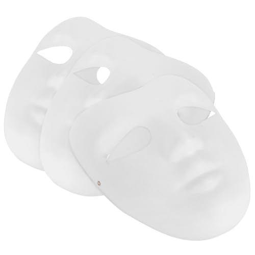 SHERCHPRY 3st Handbemalte Weiße Embryo-maske Abdeckung Make-up-pinsel Topfdeckel Knaufkappe Leere Gesichtsmaske Masken Zum Bemalen Leere Papiermasken Umweltfreundliches Zellstoff von SHERCHPRY