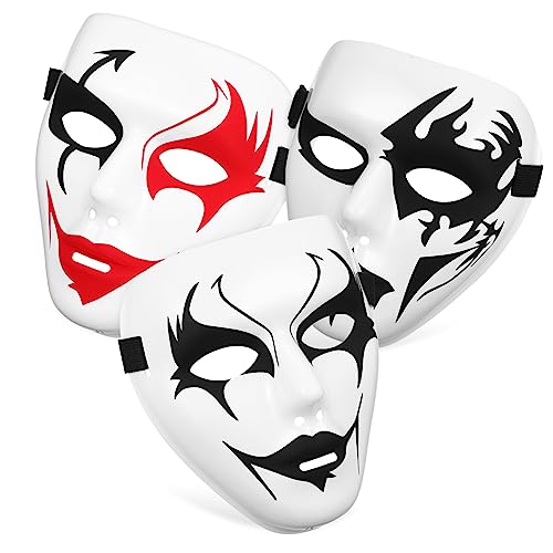 SHERCHPRY 3st Pvc-maske Hip-hop-maske Neuheit Partymaske Geister-cosplay-zubehör Gruselige Clown-maske Halloween-cosplay Karneval Halbmasken Gesichtsmaske Selber Machen Bühnenauftrittsmaske von SHERCHPRY
