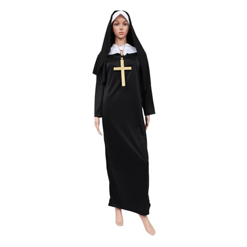 SHERCHPRY 4 Sets Erwachsene Nonne Kostüm Party Kleidung Requisiten Kreative Nonne Kleidung Halloween Nonne Kostüm Party Requisiten Halloween Dekoration Frauen Nonne Kostüm Erwachsene von SHERCHPRY