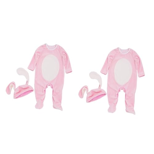 SHERCHPRY 4 Stück Cartoon-Outfits Kleidung Outfits für neugeborene Jungen Overall mit langen Ärmeln Kostüm baby kreatives Kostüm lange Ärmel Einteilige Hose Kinderkleidung Kleinkind Rosa von SHERCHPRY