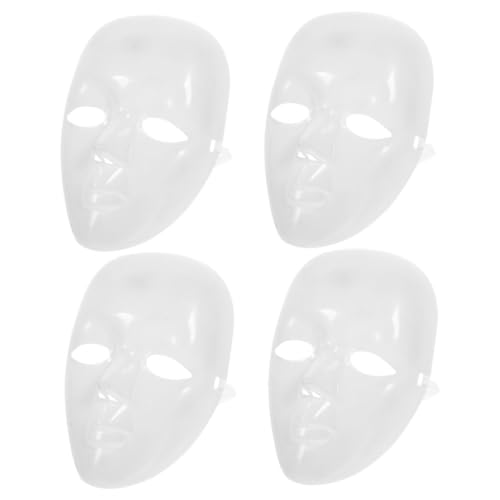 SHERCHPRY 4 Stück Weiße Kunststoffmasken Weiße Halloween Masken Cosplay Masken Weiße Festival Maskerade Masken Cosplay Maskerade Masken von SHERCHPRY