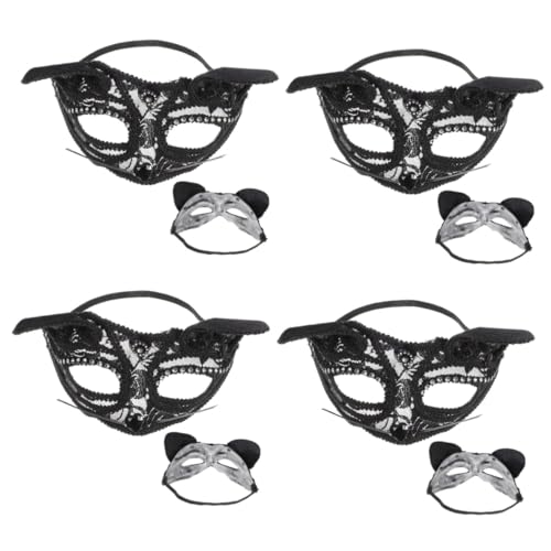 SHERCHPRY 4 Stück halbgesichtige Prinzessinnenmaske Venezianische Masken für Frauen Karnevalsmasken Halbgesichtsmaske halloween masken halloweenmaske Halbmaske dekorative Fuchsmaske Plastik von SHERCHPRY