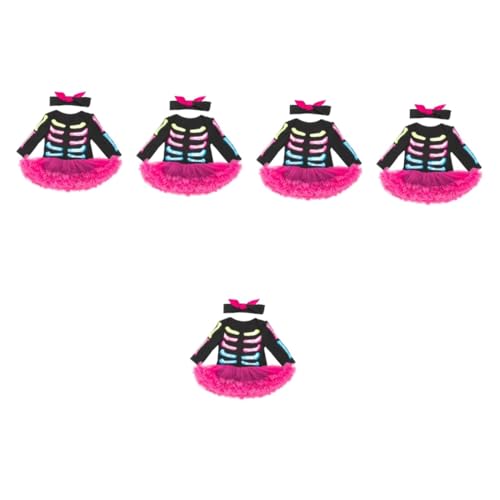 SHERCHPRY 5 Sätze Festival-skelett-kleid Tutu-kleider Für Mädchen Kleinkindkleid Kleid Mit Langen Ärmeln Hexenkostüm Für Mädchen Kostüm Für Kinder Säuglingskleidung Kinderkleid Baumwolle von SHERCHPRY