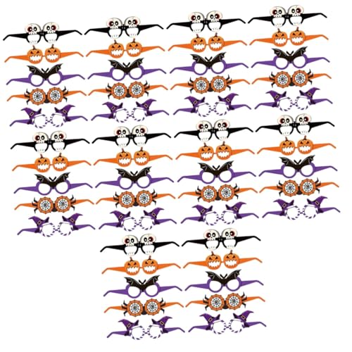 SHERCHPRY 50 Stück Halloween-brille -brillengestell Requisiten Für Halloween-fotoautomaten Dekorative Partybrille Fledermaus Brille Kostümbrille Filigrane Partybrillen-stütze Papier von SHERCHPRY