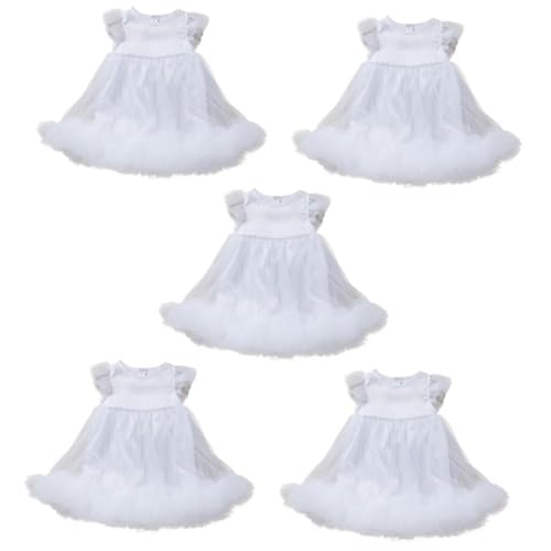 SHERCHPRY 5St Kleid ohne Ärmel formelles kleid aus tüll Kinderkostüm Mädchenkleider formelle Kleidung Tüllkleid für Mädchen Performance-Rock Cosplay Kinder kleiden sich Baby Baumwolle Weiß von SHERCHPRY