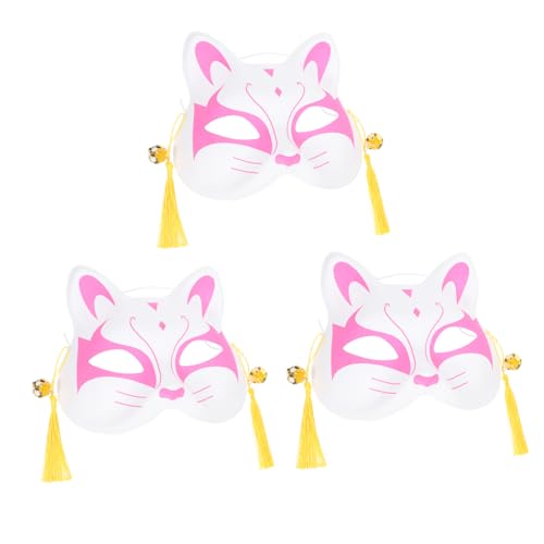 SHERCHPRY 6 Stk Fuchs Halbgesichtsmaske Maskenball Halloween-maske Party-masken Fuchs-cosplay Masken Im Japanischen Stil Abschlussball Maske Erwachsene Maske Tiermasken Ball Masken Rosa Pvc von SHERCHPRY