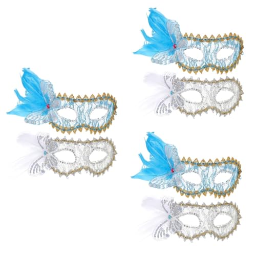 SHERCHPRY 6 Stk Tanzmaske Accessoires Für Damen Hochzeitsmasken Cosplay-masken Maskerade Masken Halloween-augenmaske Karneval Party Masken Weiße Masken Blaue Masken Mascarade-maske Stoff von SHERCHPRY