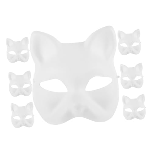 SHERCHPRY 7St Maske leeres Kostüm Band mit Kuhmotiven zum Dekorieren Requisiten Make-up Glück winkende Katze Abschlussballkostüm lebensechte Katze Kostüm-Requisite, Partyzubehör Papier Weiß von SHERCHPRY