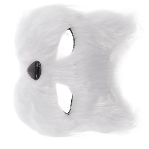 SHERCHPRY Fuchs-Katzenmaske Halloween-Maske masken für Maskenparty Kostümzubehör Masken für Cosplay-Events Fuchskostüm Maske pelzige Halbgesichtsmaske Tiergesichtsmaske Plastik Weiß von SHERCHPRY