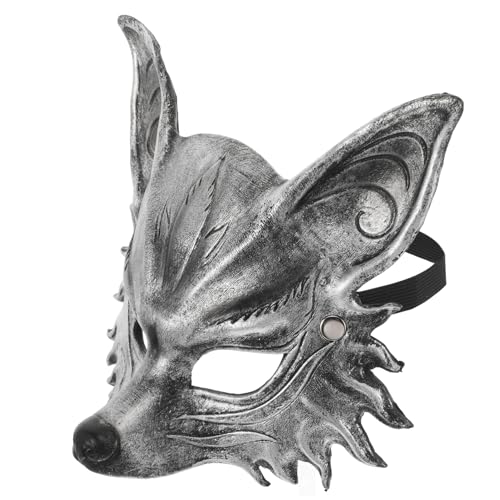 SHERCHPRY Fuchs Maske Halloween-maske Hirsch Anhänger Kostüm Maske 3d-maske Fuchsmaske Herrenmaske Augenmaske Maske Gruselige Maske Tanzmaske Figur Sparschwein Cartoon-tablett Silver Pu von SHERCHPRY