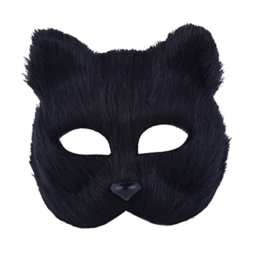 SHERCHPRY Halbgesichtsmaske Maskerade-augenmasken Plüschtiere Clown-maske Maskerade-gesichtsabdeckung Halbfuchs Abschlussball Maske Augenmaske Für Männer Cosplay-outfits Pelzig Für Halloween von SHERCHPRY