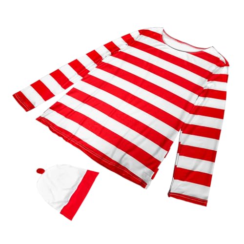 SHERCHPRY Halloween Kostüm Gestreiftes und Hut Atmungsaktiv Schnelles Anziehen Cosplay Party Outfit für Damen Herren SHERCHPRY Halloween Kostüm Gestreiftes und Hut Atmungsaktiv Schnelles Anziehen Cosplay Party Outfit für Damen Herren von SHERCHPRY