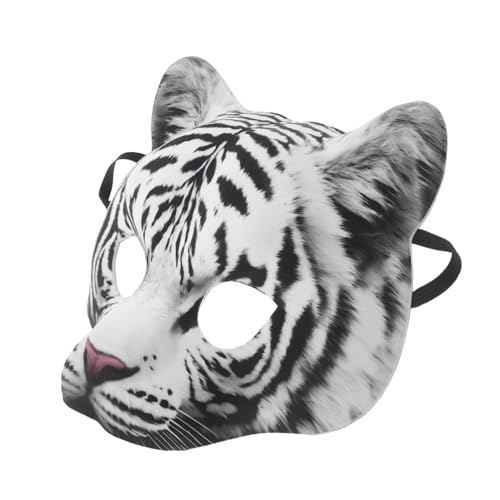 SHERCHPRY Halloween Tiger Halbgesichtsmaske aus EVA Realistische Weiße Tiger Tiermaske für Erwachsene Vielseitige Maskerade-party Auffälliges Kostümzubehör für Animal Cosplay SHERCHPRY Halloween Tiger Halbgesichtsmaske aus EVA Realistische Weiße Tiger Tiermaske für Erwachsene Vielseitige Maskerade-party Auffälliges Kostümzubehör für Animal Cosplay von SHERCHPRY