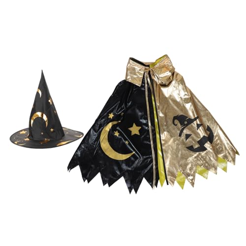 SHERCHPRY Magierkostüm Set für Sternen Cape und Faltbarem Hut Atmungsaktives Bequemes Verkleidungskostüm für Halloween Geburtstagsfeiern und Rollenspiele SHERCHPRY Magierkostüm Set für Sternen Cape und Faltbarem Hut Atmungsaktives Bequemes Verkleidungskostüm für Halloween Geburtstagsfeiern und Rollenspiele von SHERCHPRY