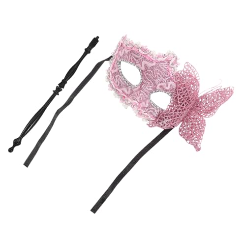 SHERCHPRY Maskerade-Maske Bühnentanzstock Stocktanz-Requisiten Festival Halloween-Rohr Taschenornamente Reize Halloween-Maske Karnevalsmaske Schmetterlingsmaske Maskerade Masken Plastik Rosa von SHERCHPRY