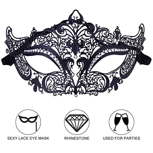 SHERCHPRY Metall-diamant-eisen-maske Karneval-cosplay Venezianische Hälfte Ball Abschlussball Maske Maskenball Abschlussball-augenmaske Venezianische Karnevalskostüme Halloween Strasssteine von SHERCHPRY