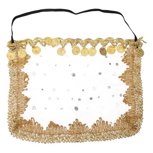 SHERCHPRY Schleier Maskerade Glitzernder Rock Neon Funkelnd Für Frauen Bauchtänzer Leuchtende Maske Paillettenrock Quaste Cosplay Rave-outfits Für Frauen Tutus Für Paar Masken Rosa Polyester von SHERCHPRY