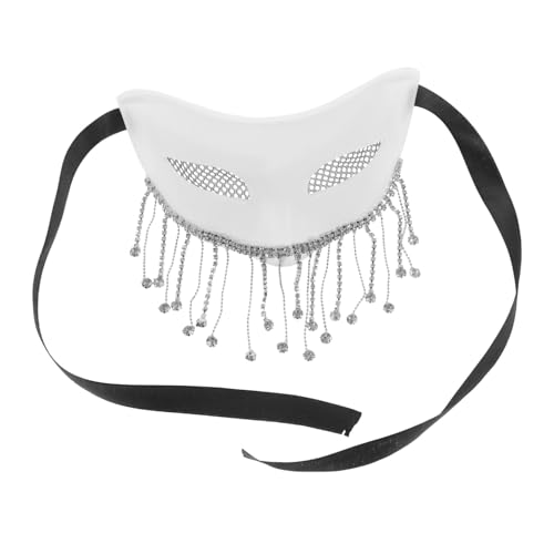 SHERCHPRY Spitzenmaske halbgesichtsmaske halloween Festmasken Venetianische Ballmaske Vampir-Kostüm Schreimaske LED- Maskerademasken Retro-Maskerade- Plastik Weiß von SHERCHPRY