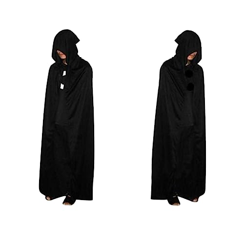 SHERCHPRY Teufelsmantel Cosplay-Kostüme Vampir-Kostüm Kapuzenkostüm schwarzes Outfit düsteres Kostüm halloween umhang halloween costume halloweendeko Robenumhang Sensenmann-Kostüm Black von SHERCHPRY