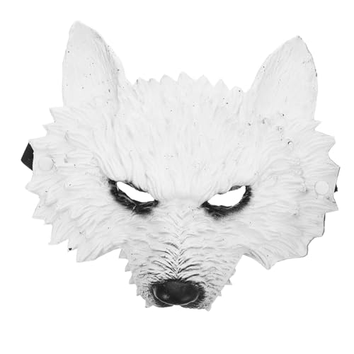 SHERCHPRY Wolf Masquerade Maske Weiß PU Halloween Cosplay Tierkostüm Accessoire Unisex Flexibel Für Party Karneval SHERCHPRY Wolf Masquerade Maske Weiß PU Halloween Cosplay Tierkostüm Accessoire Unisex Flexibel Für Party Karneval von SHERCHPRY